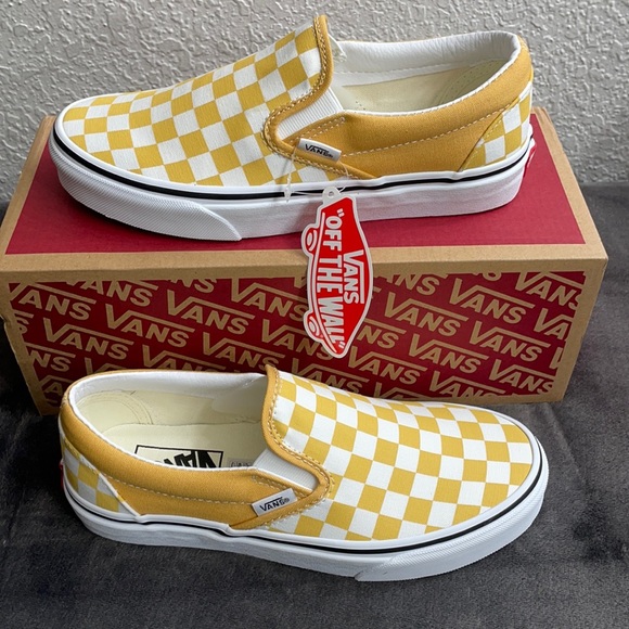 Vans Other - Vans classic slip on checkered orchid yellow